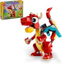 LEGO Creator 3 em 1 Dragão Vermelho Criaturas Mitológicas Seres Místicos 31145 LEGO Creator 3 em 1 Dragão Vermelho Criaturas Mitológicas Seres Místicos 31145