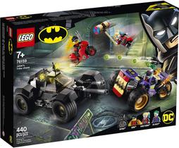 LEGO DC Batman Joker's Trike Chase 76159 Super-Herói Carros e Moto Bowlset, Mini Tiro Batmóvel Toy, para fãs de Batman, Robin, O Coringa e Harley Quinn (440 Peças)