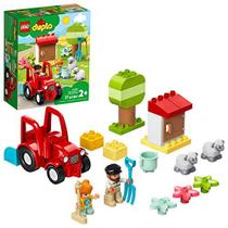 LEGO DUPLO Town Farm Tractor &amp Animal Care 10950 Creative Playset for Toddlers with a Toy Tractor and 2 Sheep, New 2021 (27 Pieces)