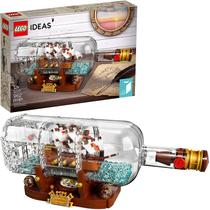 LEGO Ideas Ship em um kit de construção de especialistas da garrafa 92177, snap together model ship, conjunto de exibição colecionável e brinquedo para adultos (962 peças)