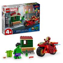 Lego Marvel Homem de Ferro com Bicicleta e o Hulk 68 Peças