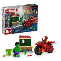 Lego Marvel Homem De Ferro Com Motocicleta E O Hulk 68 Peças Lego Marvel Homem De Ferro Com Motocicleta E O Hulk 68 Peças