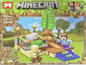 Lego Minecraft 2 em 1 - Lindo Cenário com Stive, Ovelha, Creeper - 248 peças - MG1011 - MG BLOCKS