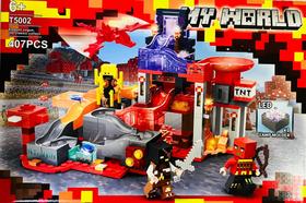 Lego Minecraft com LED - 407 Peças - Mundo Lava Portal Aventura