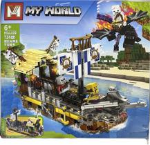 Lego Minecraft NAVIO PIRATA - NAVIO, BONENCOS, DRAGÃO - 724 peças - MG1100