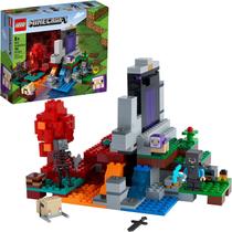 LEGO Minecraft O Kit de Construção do Portal 21172 Arruinado Divertido Brinquedo de Minecraft para Crianças com Steve e um Esqueleto Murcho Nova 2021 (316 Peças)