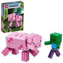 LEGO Minecraft Pig BigFig e Baby Zombie Character 21157 Cool Buildable Play-and-Display Toy Animal Figure for Kids, New 2020 (159 Peças)
