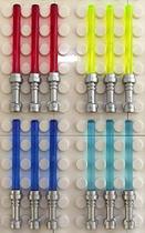 LEGO Star Wars - Sabre de Luz 12X em 4 Cores - Empunhaduras Prateadas