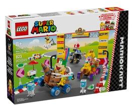 Lego super mario - mario kart - conjunto bebe peach e grande premio 72036