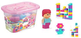 Lego Uniblocos Fashion 43 Blocos de Montar Lego + 1 Boneca + 1 Cartela de Adesivo Menina - MONTE LIBANO