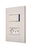 Legrand - PIAL Plus+ - Conjunto 1 Interruptor Simples 10A + 1 Tomada 2P+T 10A 4X2 Branca 615074BC
