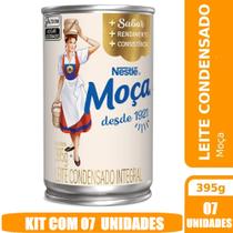 Leite condesando leite moça integral nestle 395g kit com 07 unidades limpa estoque
