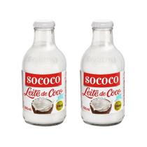 Leite de Coco Light Sococo Vidro 200ml - Kit com 2