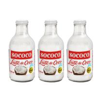 Leite de Coco Light Sococo Vidro 200ml - Kit com 3 Leite de Coco Light Sococo Vidro 200ml - Kit com 3