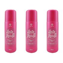 Leite De Rosas Tradicional Desodorante Spray 90ml (Kit C/03)