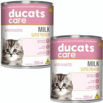 Leite Ducats Care Milk FVO 280mL para Gatos Filhotes Substituto do Leite Materno Pronto para Beber Leite Ducats Care Milk FVO 280mL para Gatos Filhotes Substituto do Leite Materno Pronto para Beber
