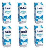 Leite Italac Integral Longa Vida Com Tampa 1l Kit 6 Unidade