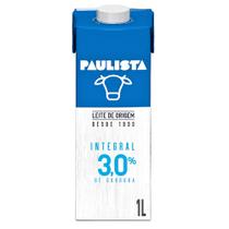 Leite  Longa Vida Paulista Integral 1 litro ( kit c/ 6 uni)