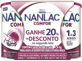 Leite Nanlac Comfor 1 a 3 Anos 2 Unidades 800g