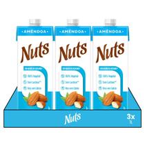 Leite Vegetal Amêndoa Zero 1L Nuts - 3 Unidades