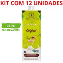 Leite vegetal orgânico cast caju original 1litro kit com 12