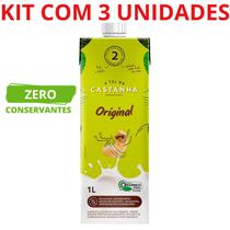 Leite vegetal orgânico cast caju original 1litro kit com 3 - 3 Corações