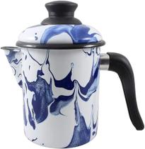 Leiteira 10 Esmaltada Marmorizada Azul - 900 ml - Ewel