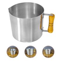 Leiteira 14Cm Alumínio Polido Reforçado 2mm Espessura Super Luxo