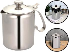 Leiteira Bule De Mesa Para Café Chá Leite Aço Inox Com Tampa Resistente 600ml Clink