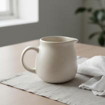 Leiteira Ceramica Off White 350ml Branca Servir Mesa Jarra Leiteira Ceramica Off White 350ml Branca Servir Mesa Jarra
