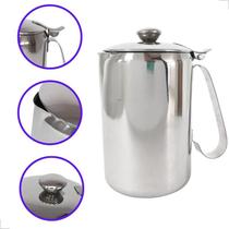 Leiteira Com Tampa Em Aço Inox Luxo 750ml Bule Café Cozinha