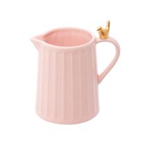 Leiteira de ceramica colibri rosa 200ml
