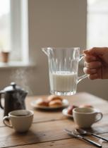 Leiteira Em Cristal Ecológico Vidro Canelado 290ml Mesa Posta Premium Leiteira Em Cristal Ecológico Vidro Canelado 290ml Mesa Posta Premium