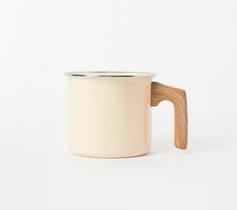 Leiteira/Fervedor 1,1L 14cm Cerâmica Linha Grécia com alça Soft Touch Creme/Nude