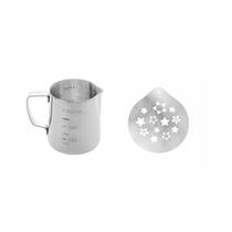 Leiteira Inox Barista 350ml e Molde Decorativo Estrelas 2un