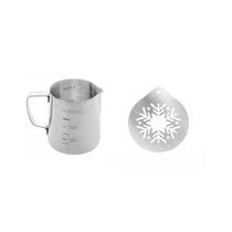 Leiteira Inox Barista 350ml e Molde Decorativo Floco Neve 2un