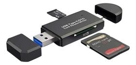 Leitor De Cartão 3 Em 1 Card Reader Usb 3.0 Type C Micro Usb