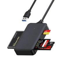 Leitor De Cartão Cf Tf Sd Ms Adaptador 4 Em 1 Tipo C E Usb