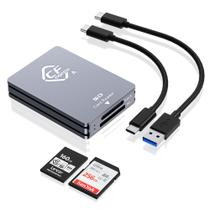 Leitor de cartão clickfish CFexpress Type A/SD Dual Slot USB-C 10Gbps