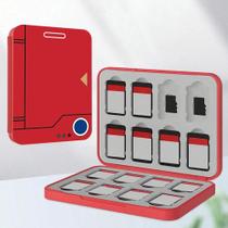 Leitor de Cartão de Jogo Switch 16 em 1 - Adaptador Magnético Vermelho