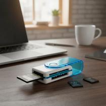 Leitor de Cartão de Memória 4 em 1 USB 2.0 SD Micro SD MS