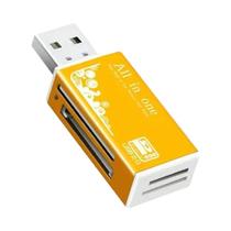Leitor De Cartão De Memória USB 2.0 De 4 Portas Em Liga Metálica Com Indicador LED Para Micro SD,