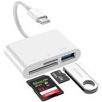 Leitor de cartão e pendrive tipo 3 em 1 USB-C compativel iphone, ipad e MacBook