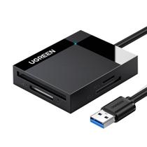 Leitor de Cartão Externo Ugreen, 4 em 1, USB 3.0, Cinza - UG-30333