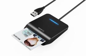 Leitor de cartão inteligente AKERU EAL-20 CAC com indicador LED preto