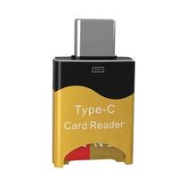 Leitor De Cartão Micro-SD Mini Em Liga De Alumínio Tipo-C Para Huawei, iPad, Macbook, Pen Drive
