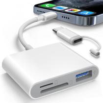 Leitor de cartão SD Akholz para iPhone iPad com Lightning e USB-C