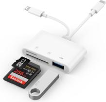 Leitor de Cartão SD Obcxin com Duas Portas USB-C e Lightning