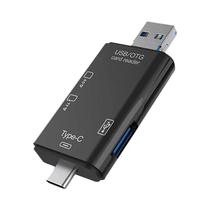 Leitor De Cartão Sd Otg 6 Em 1 Usb2.0 Tipo-c Adaptador De Cartão De Memória Sd Tf Para Acessórios De