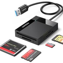 Leitor de cartão SD UGREEN, adaptador de hub USB 3.0, 5 Gbps, 4 slots, preto